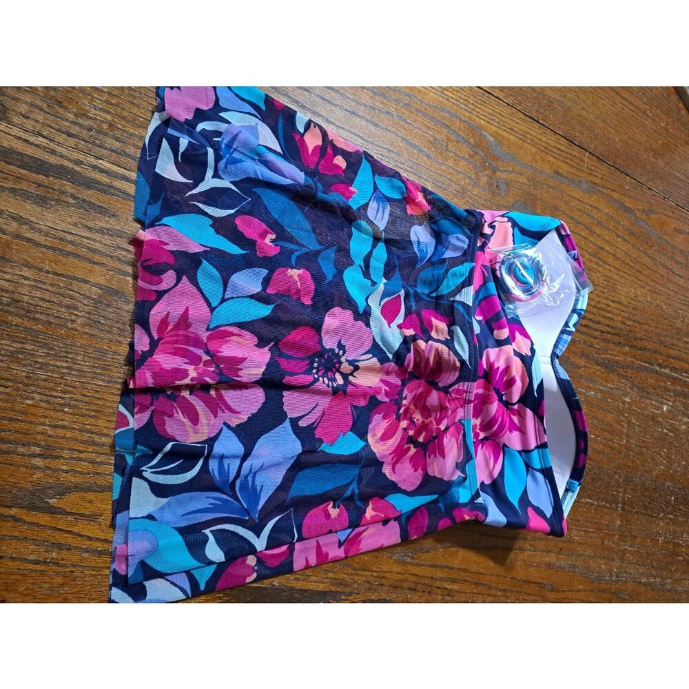New Medium Size 8 10 Kona Sol Floral Tankini Swimsuit Bathing Suit Top NWT - Picture 7 of 10